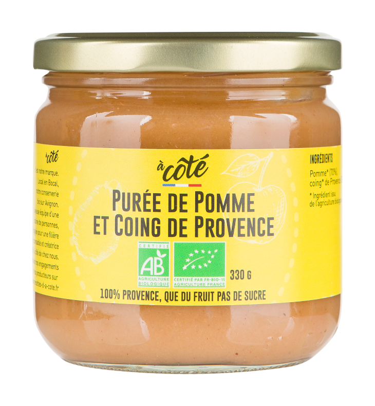 Purée de pomme et coing de Provence Bio - A côté- 330g