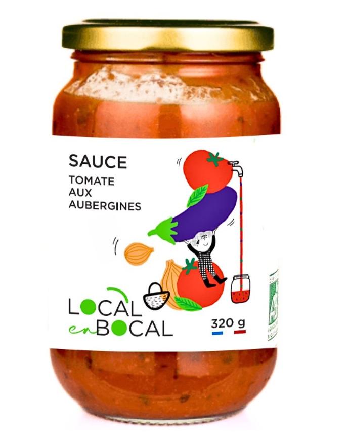 Sauce tomate à l'aubergine et au basilic Bio - Local en Bocal  - 320g